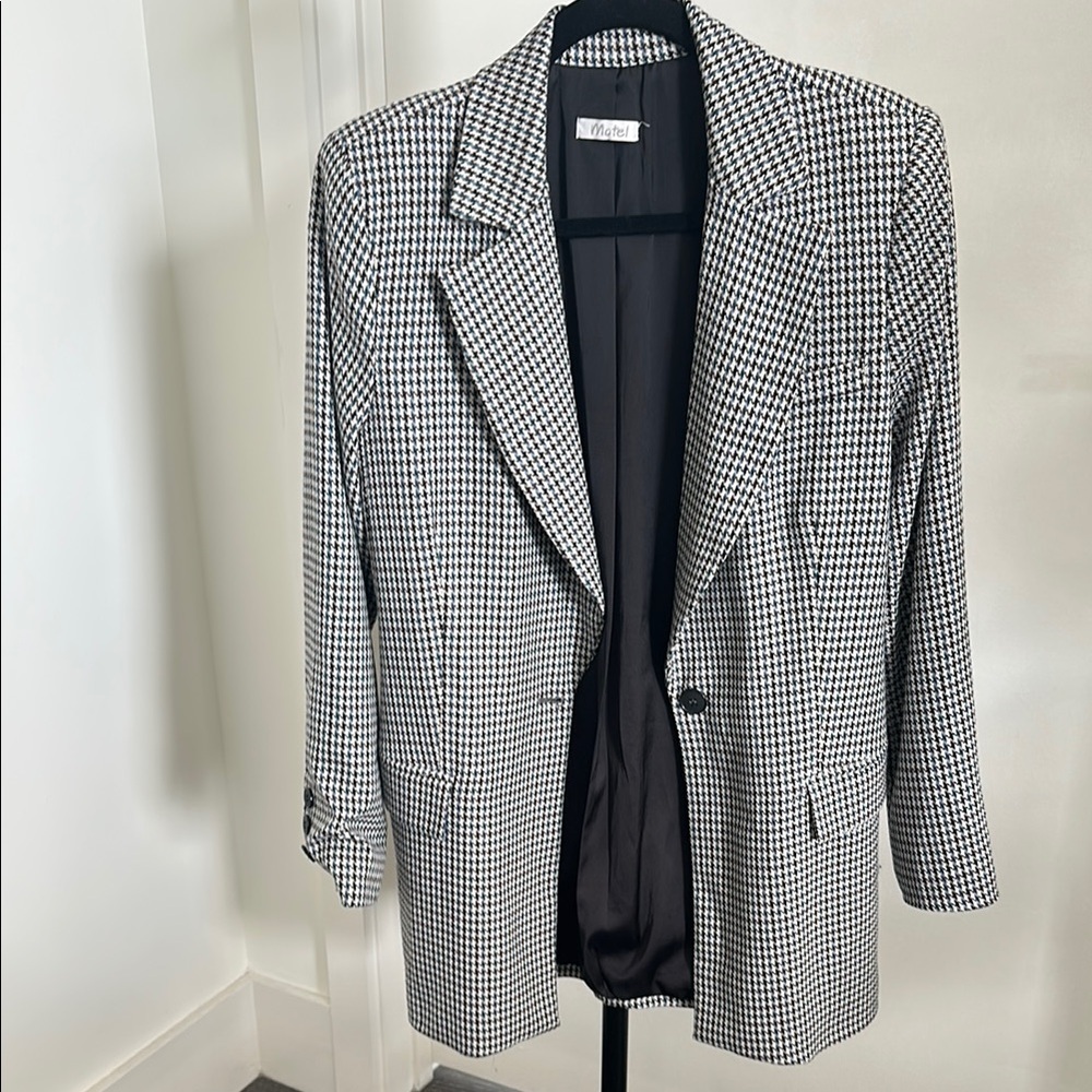 Motel Rocks Black and White Tailored Blazer